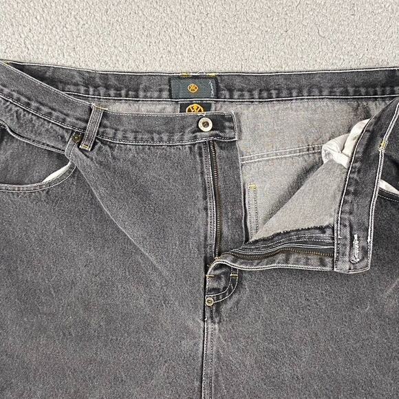 Vintage OMW Denim Shorts Men's 40 Carpenter Cargo Washed Black Gray Baggy Skater - Picture 5 of 11